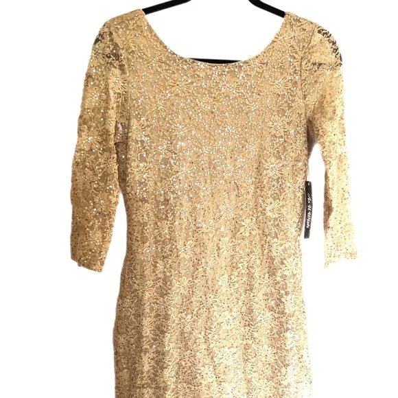As U Wish | Dresses | As You Wish Nwt Womens Cocktail Dress Lined Gold  Sequin Body Con Backless Sz M | Poshmark